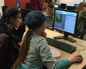 Girls participating in our tech workshops!