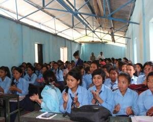 Girls in Nepal getting ready for the celebration